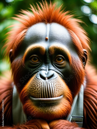 portrait photo of a cute orangutan humanoid © Cad3D.Expert