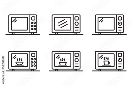 microwave icon  microwave oven logo for app web logo banner button icon - Vector