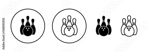 Bowling icon vector for web and mobile app. bowling ball and pin sign and symbol.