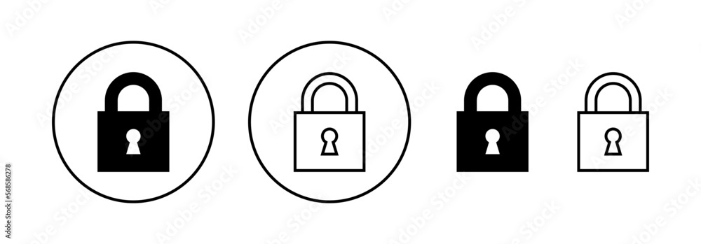 Lock icon vector for web and mobile app. Padlock sign and symbol. Encryption icon. Security symbol Lock icon vector for web and mobile app. Padlock sign and symbol. Encryption icon. Security symbol