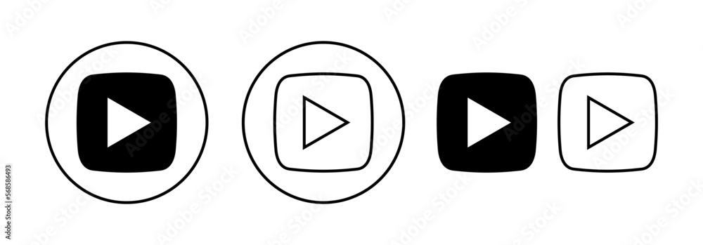 Play Icon vector for web and mobile app. Play button sign and symbol Play Icon vector for web and mobile app. Play button sign and symbol