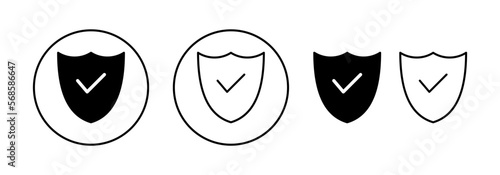 Shield check mark icon vector for web and mobile app. Protection approve sign. Insurance icon