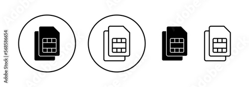 Sim card icon vector for web and mobile app. dual sim card sign and symbol