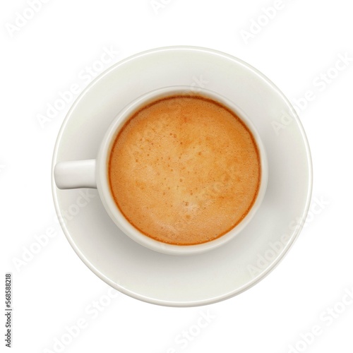 Hot latte coffee cup isolated on white background