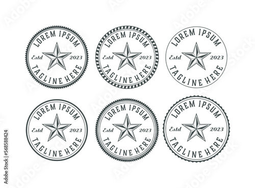 star logo design vintage set, illustration logo design template