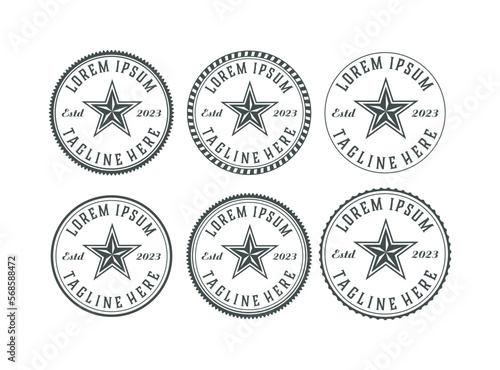 star logo design vintage set, concept vector illustration