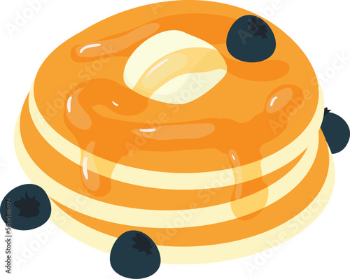 Pancake icon isometric vector. Freshly made pancake stack with butter and syrup. Homemade food concept