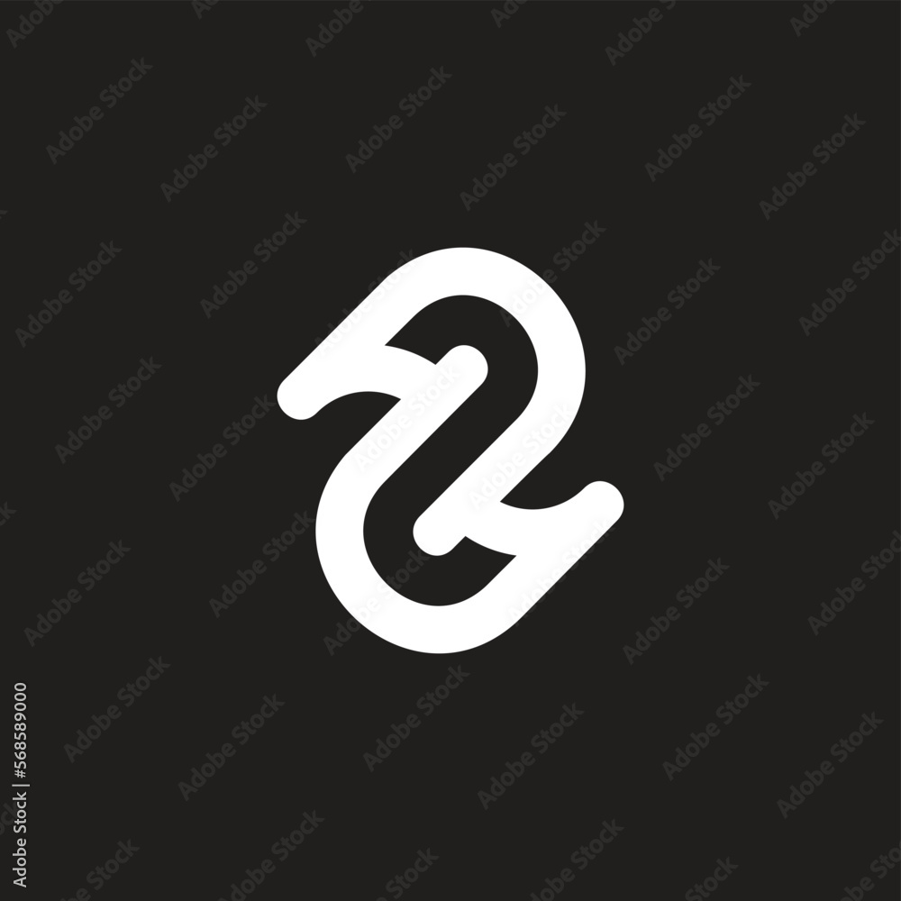 number 2 linked circle geometric line logo vector number 2 linked circle geometric line logo vector
