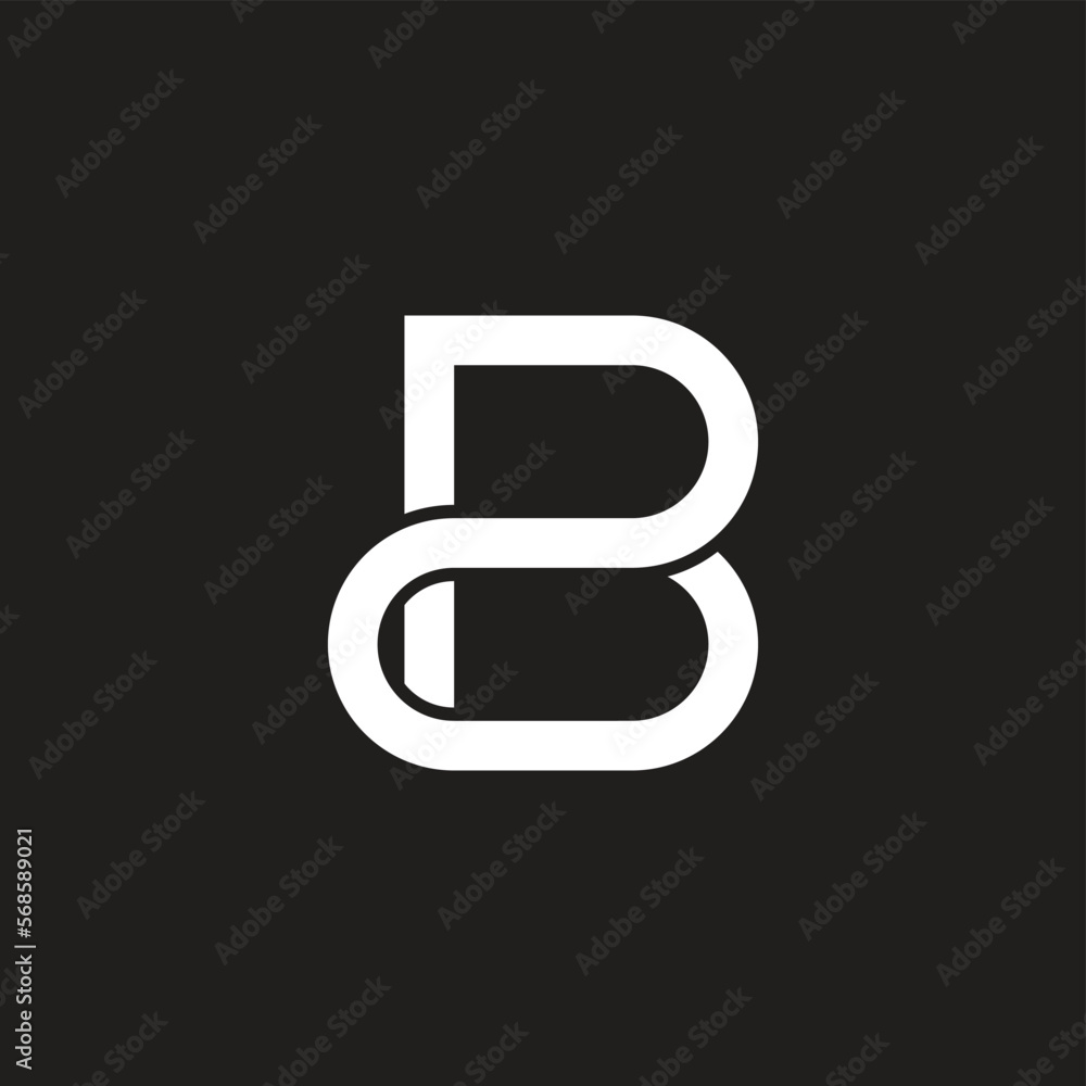 letter pb loop geometric linked logo vector letter pb loop geometric linked logo vector