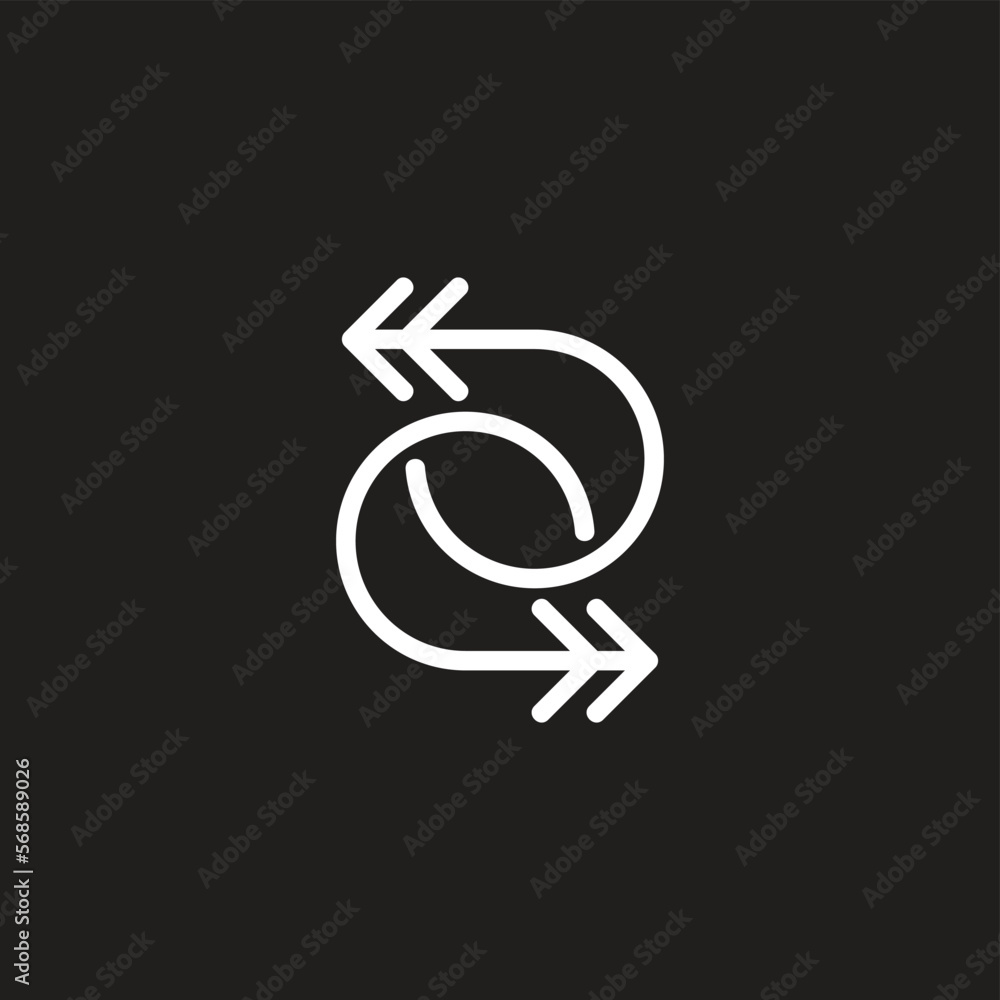 two bow arrow linked line logo vector two bow arrow linked line logo vector