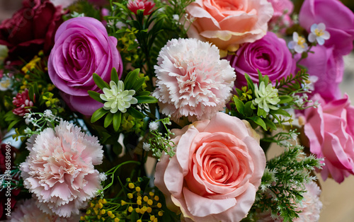 close-up view of a bunch of flowers