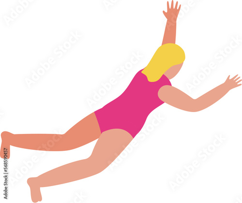 Kid swimming icon isometric vector. Water swim. Girl fun