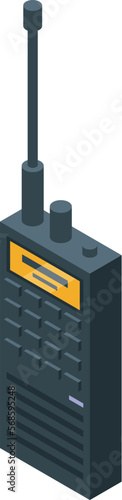 Analogue walkie talkie icon isometric vector. Retro design. Stereo tape