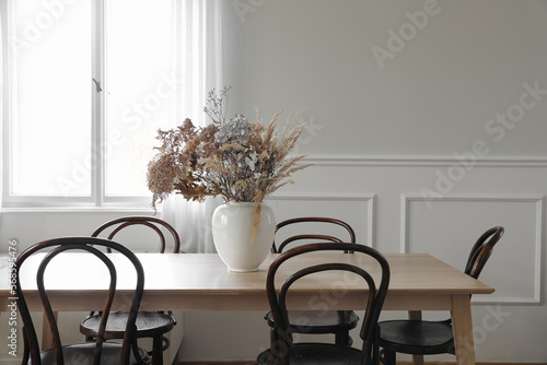 Fotografija Elegant dining room, scandinavian interior