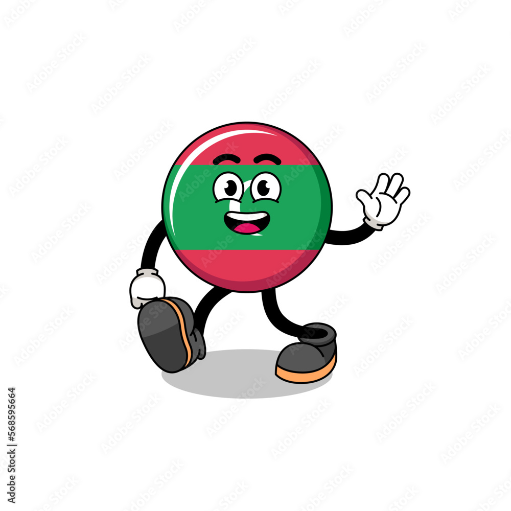 maldives flag cartoon walking maldives flag cartoon walking