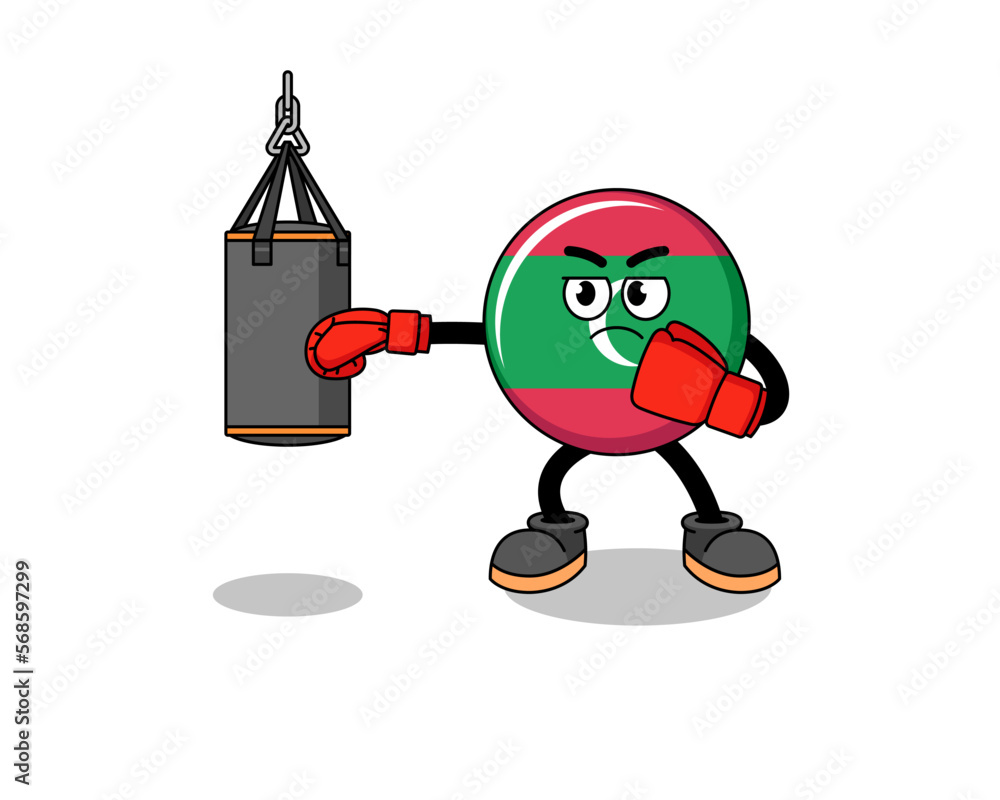 Illustration of maldives flag boxer Illustration of maldives flag boxer