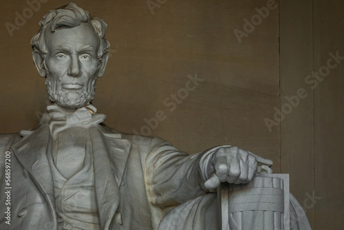 Partial View of the Abraham Lincoln Statue at the National Mall in Washington, D.C. - with Copy Space