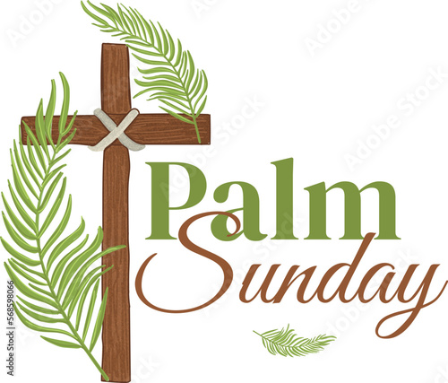 Картината върху платно Palm Sunday, Holy day,week vector illustration