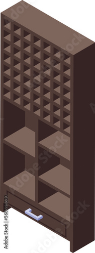 Drink wine cellar icon isometric vector. Grape winery. Bar glass