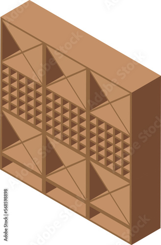 Home wine cellar icon isometric vector. Drink barrel. Food bottle