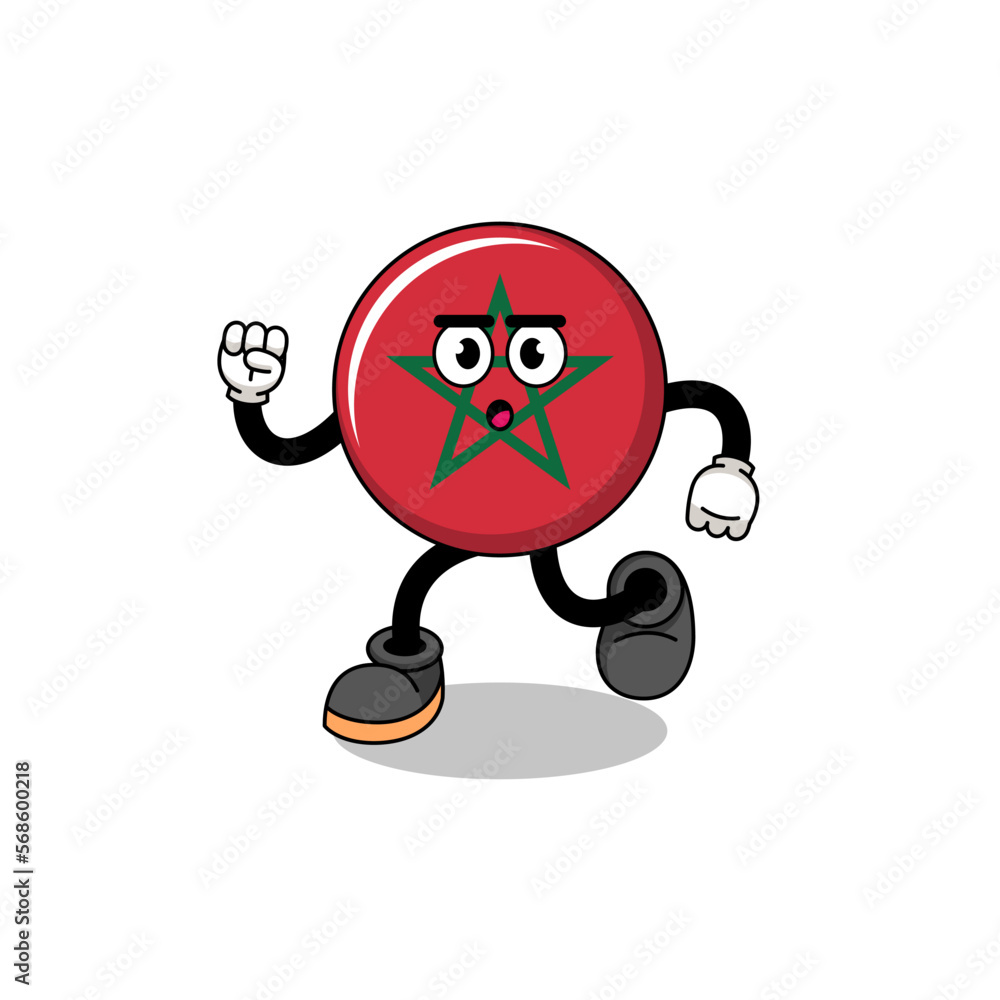 running morocco flag mascot illustration running morocco flag mascot illustration