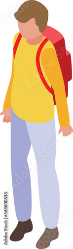 Backpack travel icon isometric vector. Work sea. Summer escape