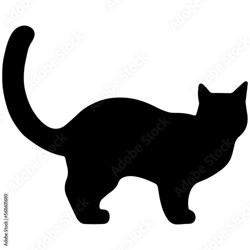 Vector isolated cat silhouette, logo, print, decorative sticker