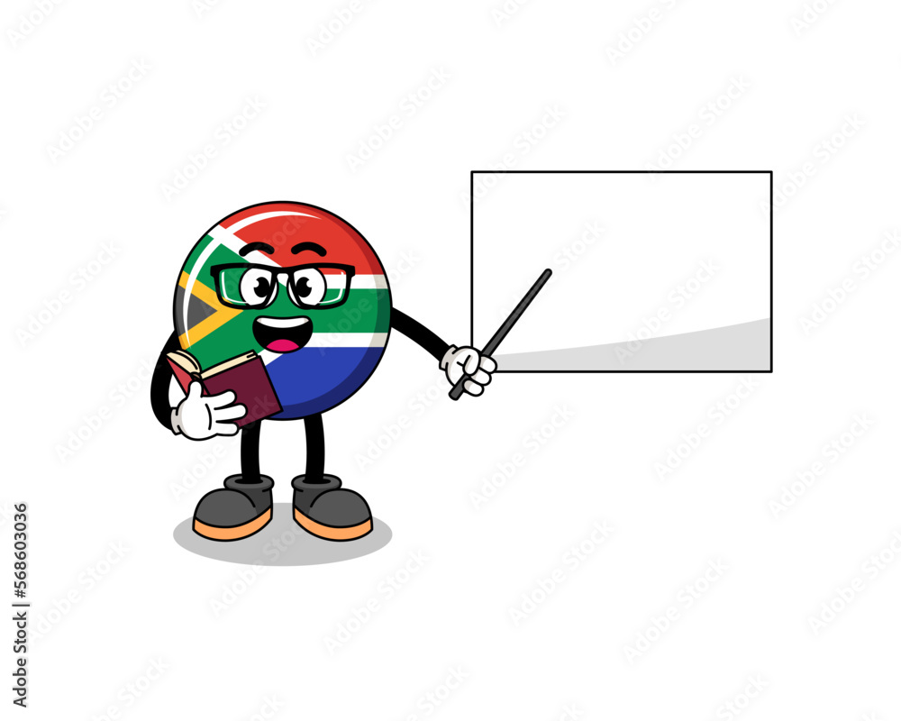 Mascot cartoon of south africa flag teacher Mascot cartoon of south africa flag teacher