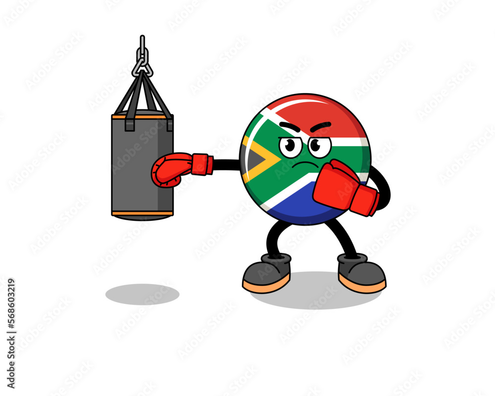 Illustration of south africa flag boxer
