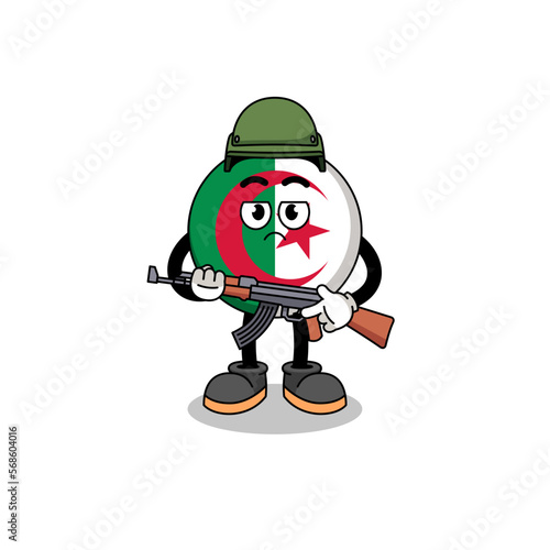 Cartoon of algeria flag soldier