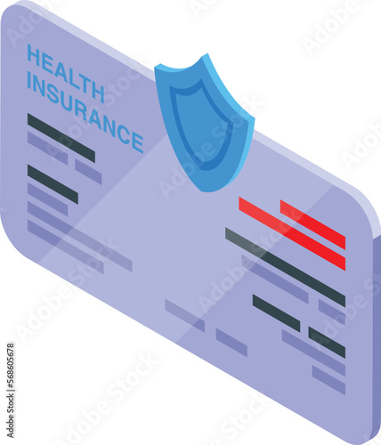 Health card icon isometric vector. Insurance card. Medical life