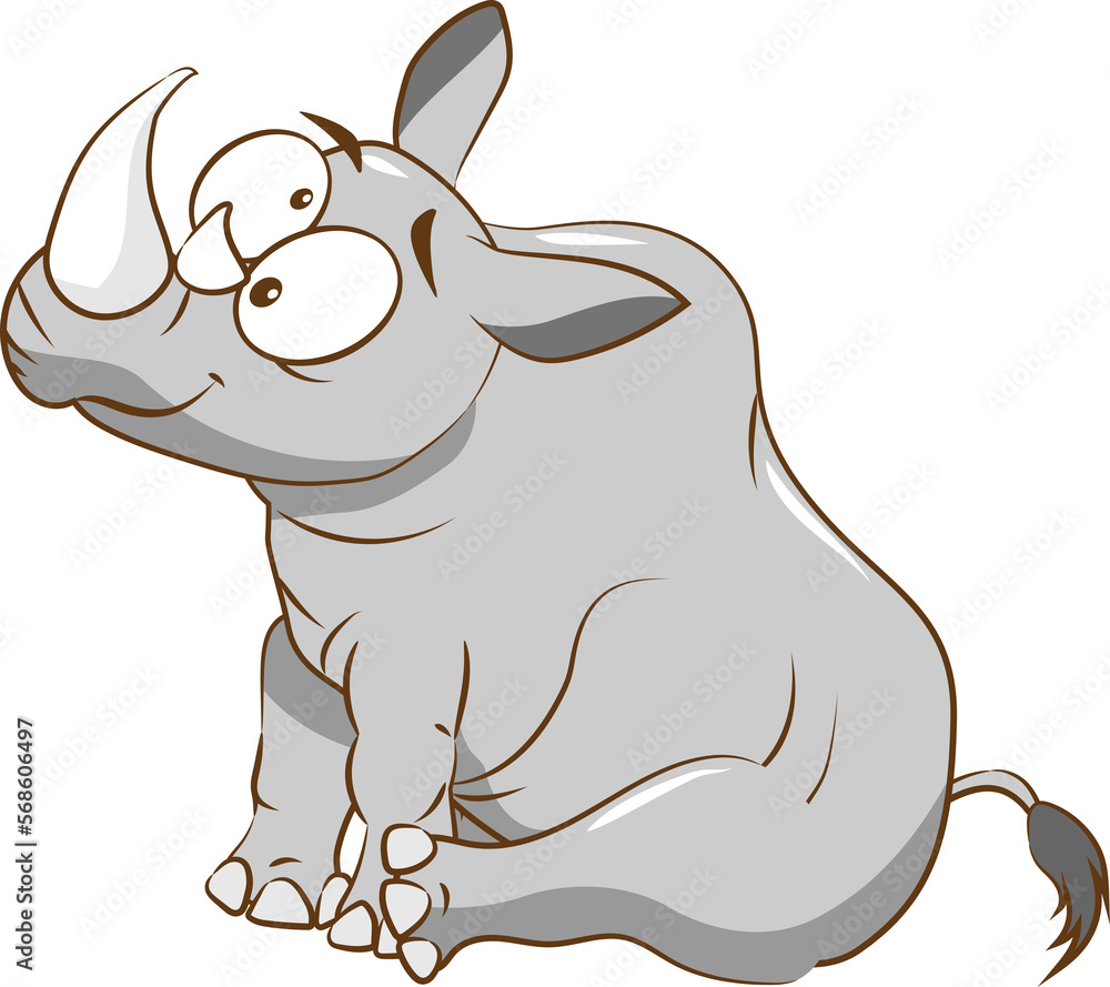Naklejka premium rhinoceros png graphic clipart design