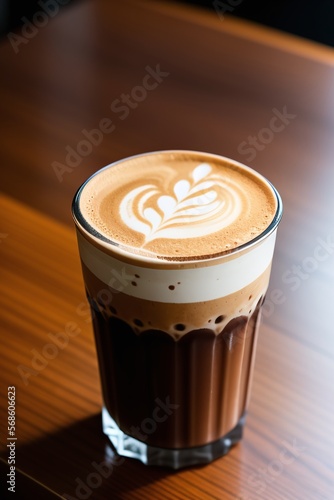 coffee latte in a glass