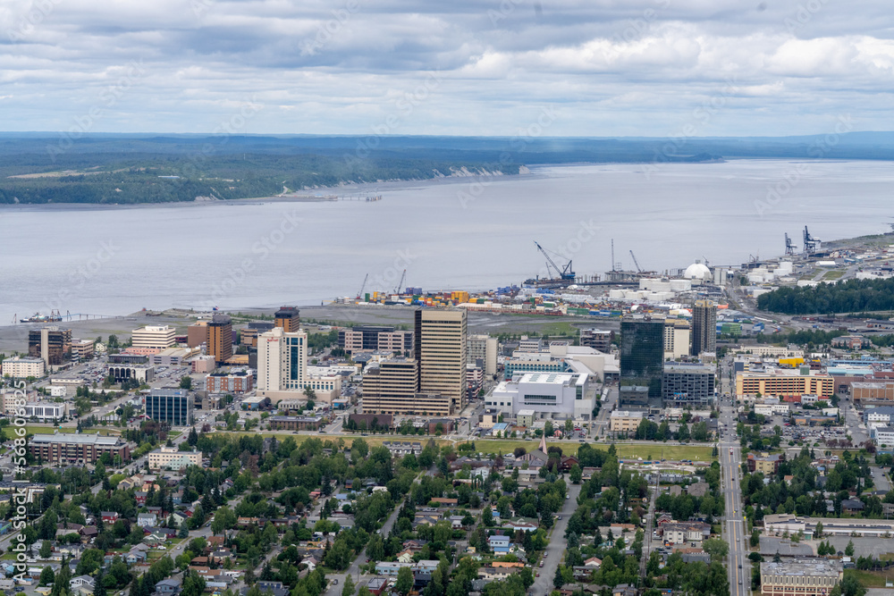 Downtown Anchorage with the port in background