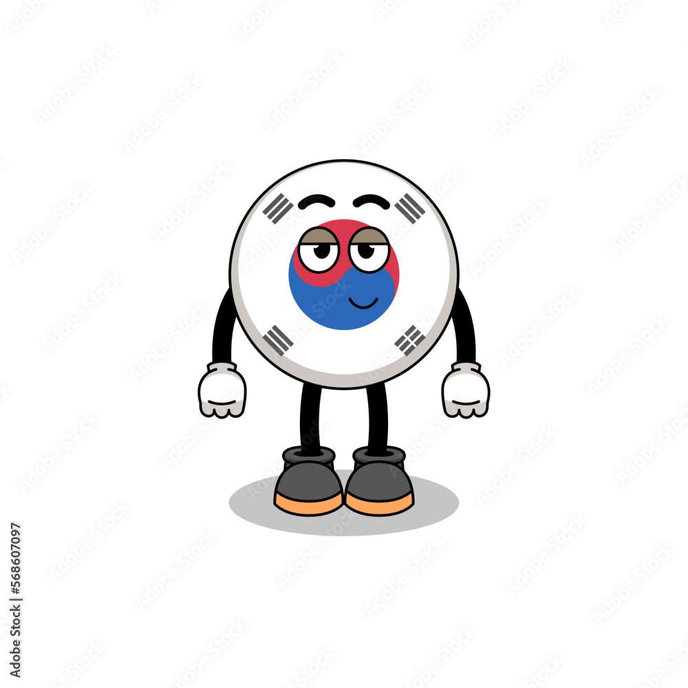 south korea flag cartoon couple with shy pose south korea flag cartoon couple with shy pose