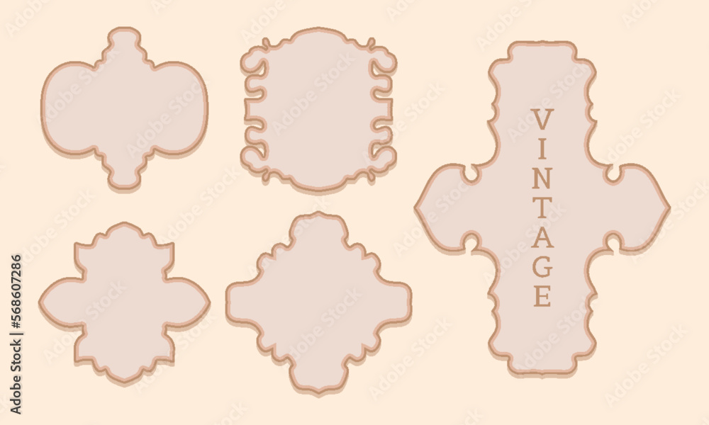 illustration of a set of elements. Frame or label vintage design