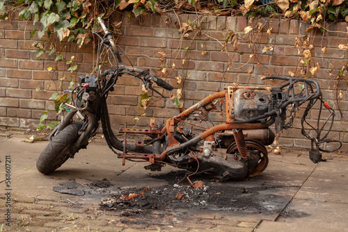 Burnt out moped  photo