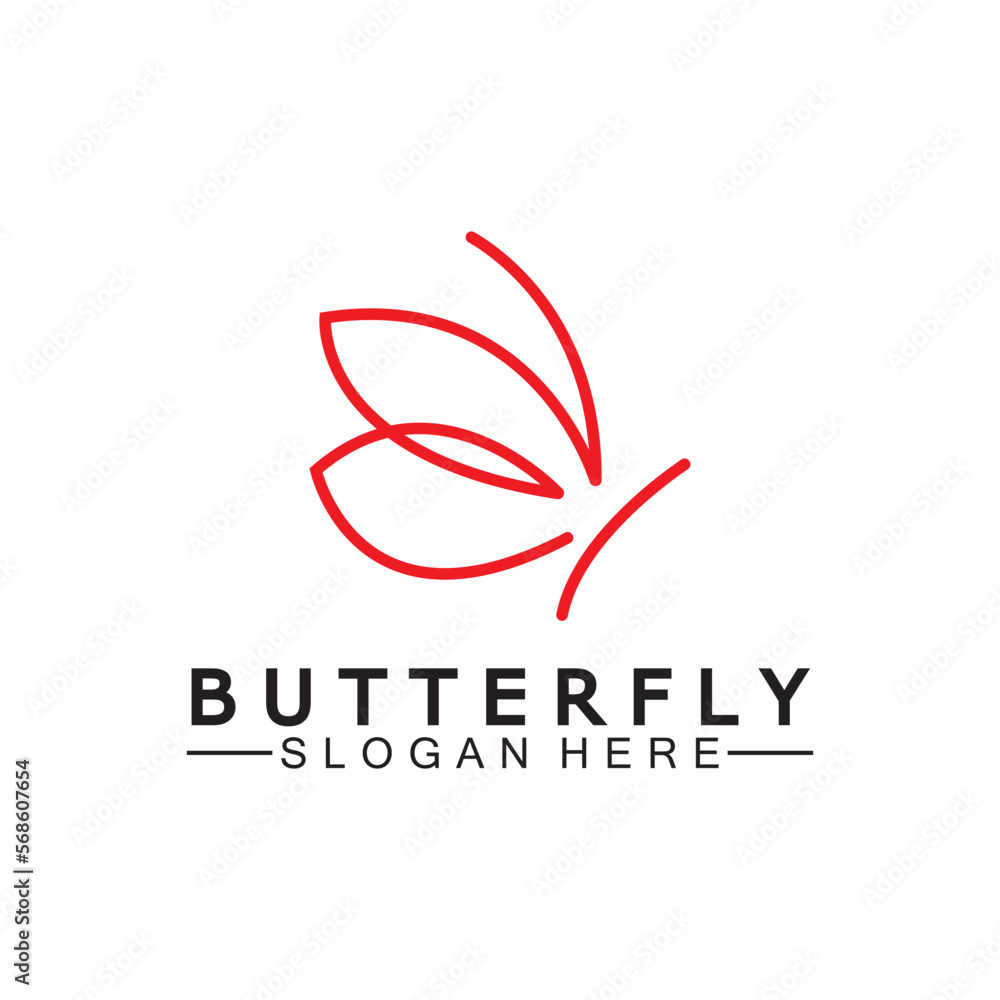Simple Butterfly monoline logo-Vector illustration Simple Butterfly monoline logo-Vector illustration