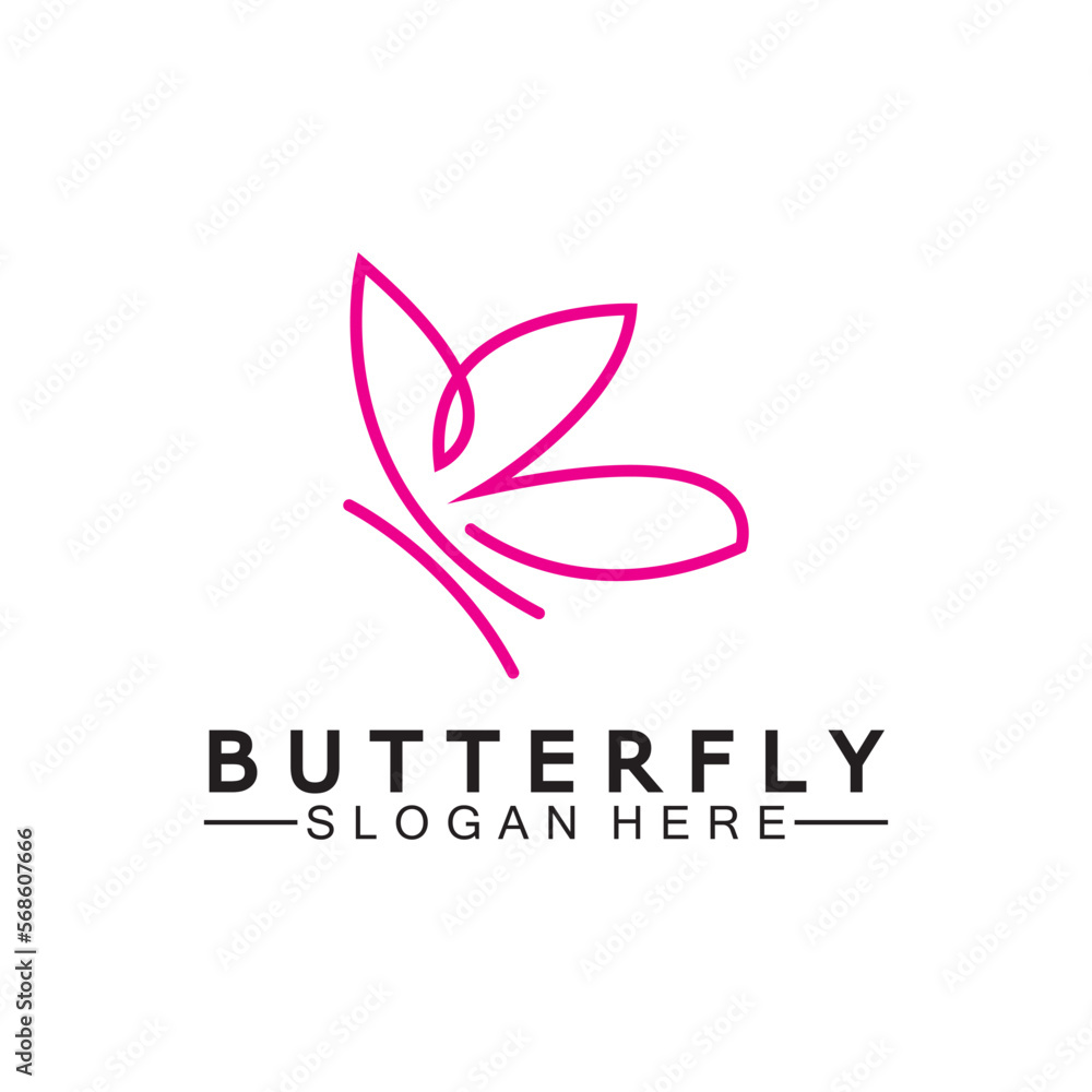 Simple Butterfly monoline logo-Vector illustration Simple Butterfly monoline logo-Vector illustration