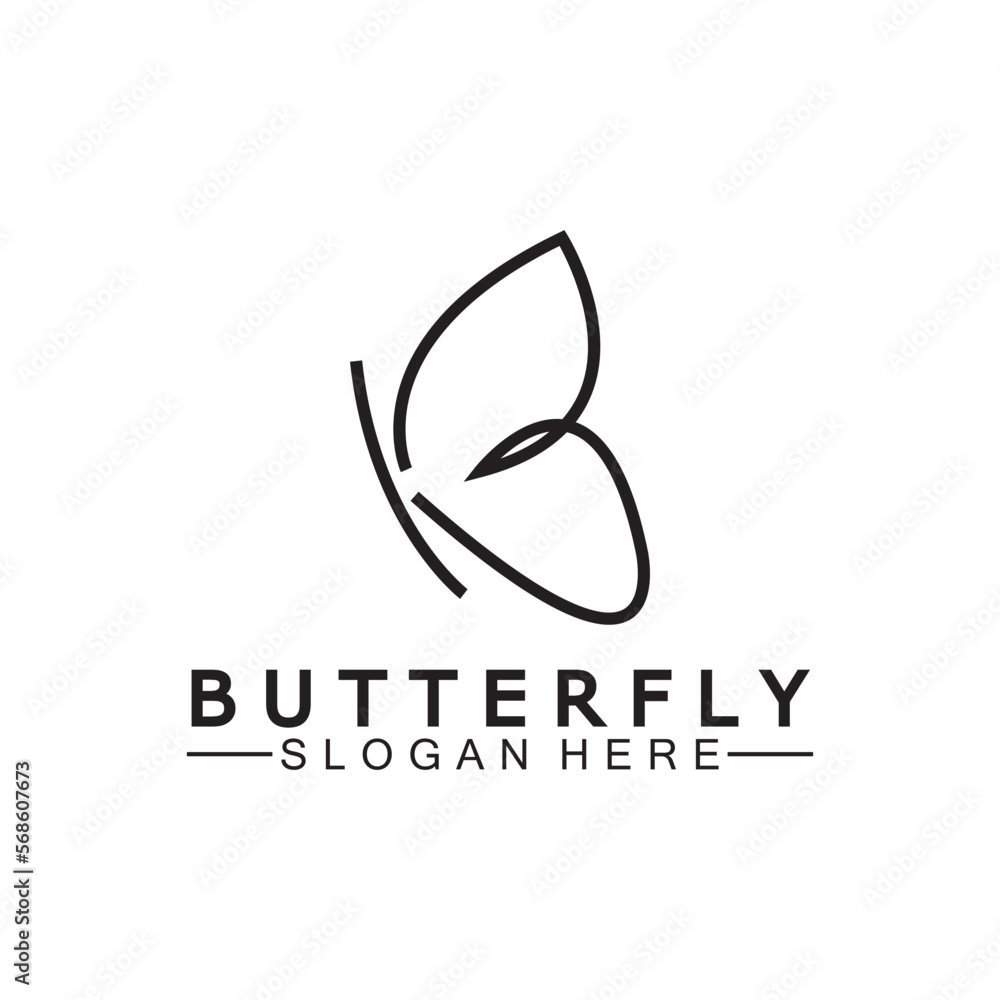Simple Butterfly monoline logo-Vector illustration Simple Butterfly monoline logo-Vector illustration