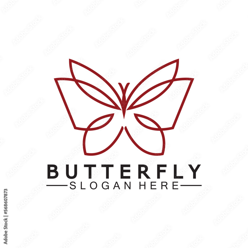 Simple Butterfly monoline logo-Vector illustration Simple Butterfly monoline logo-Vector illustration