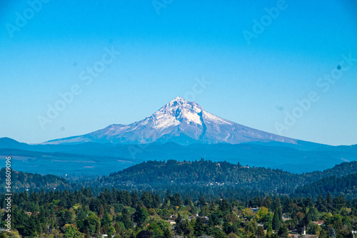 Mt. Hood and Forest with Blue Sky in Portland, OR © Brandon