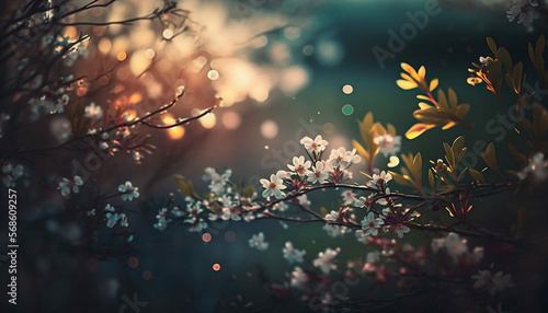 Images and backgrounds inspired by spring with flowers and colors. Generated by AI. © Moon Project