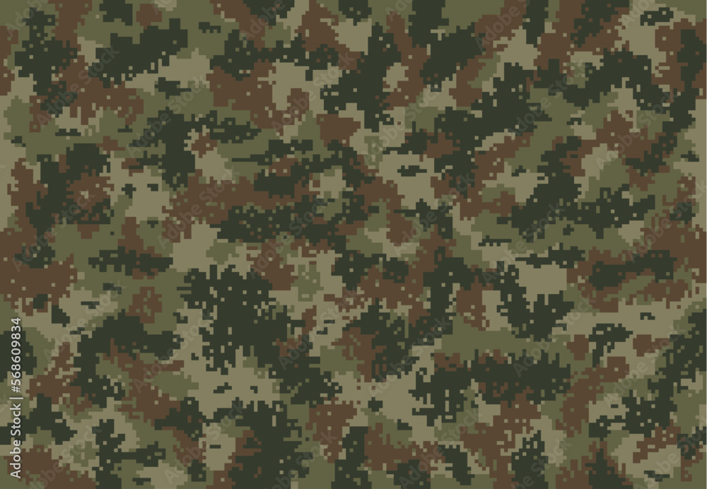 Grass ground pixel military camouflage pattern