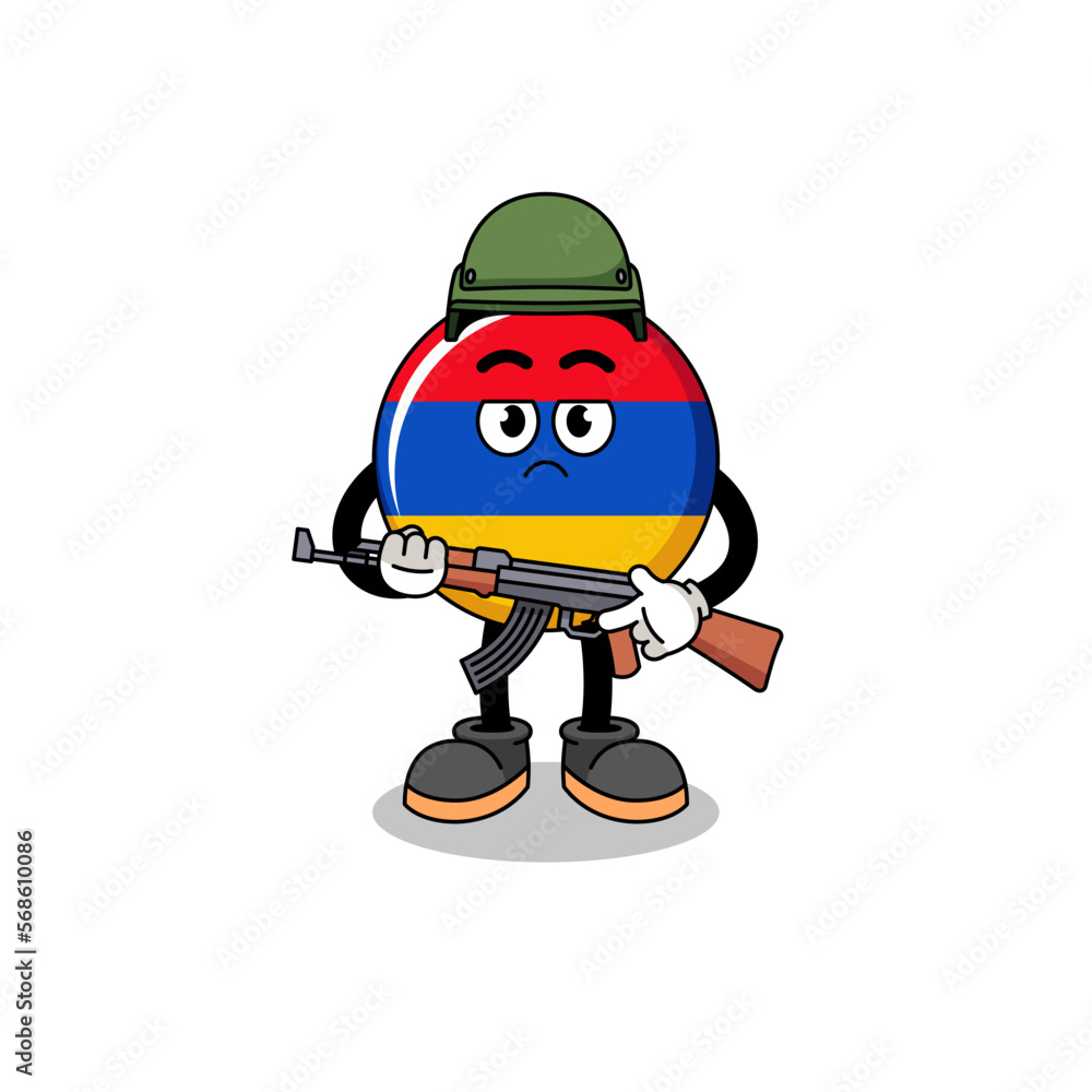 Cartoon of armenia flag soldier Cartoon of armenia flag soldier