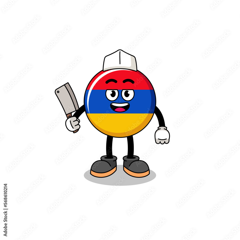 Mascot of armenia flag as a butcher Mascot of armenia flag as a butcher