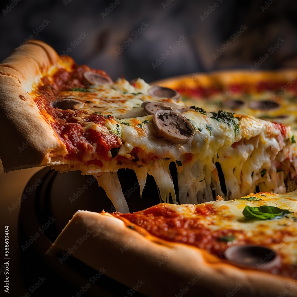 Delicious pizza.Generative AI