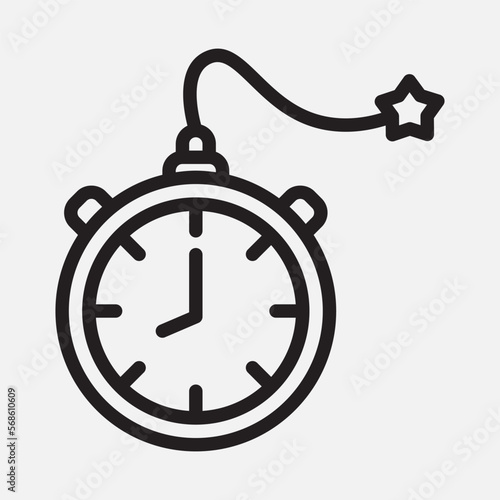Time bomb icon in line style, use for website mobile app presentation