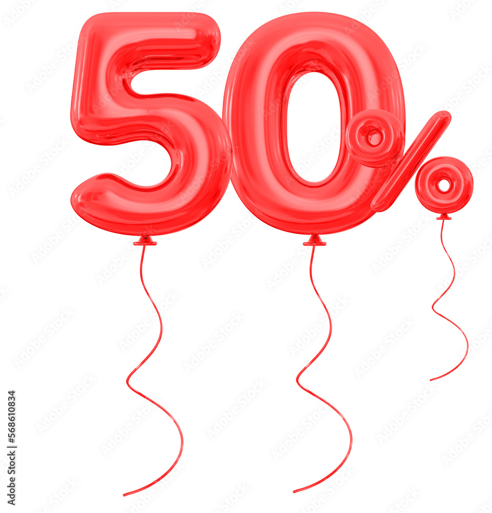 Discount Percent 50 Red Balloons