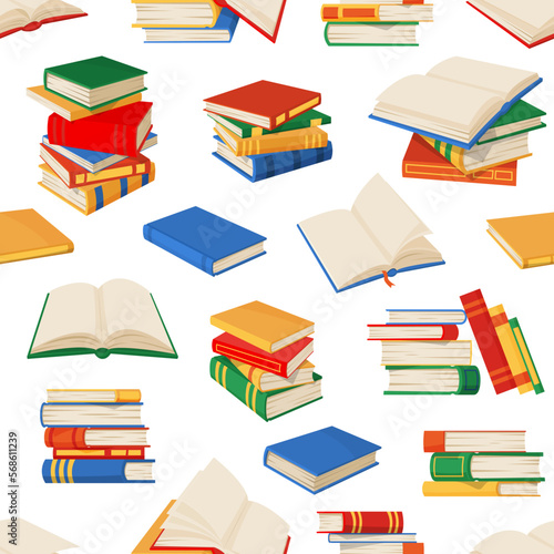 Books, textbooks and bestsellers seamless pattern